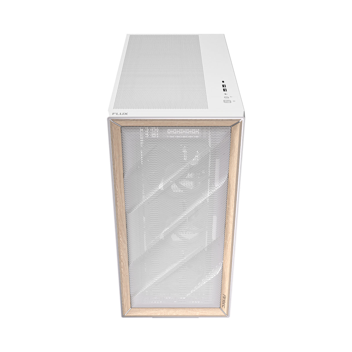 Antec FLUX Mid-Tower E-ATX Gaming Chassis Wood Front Panel - White