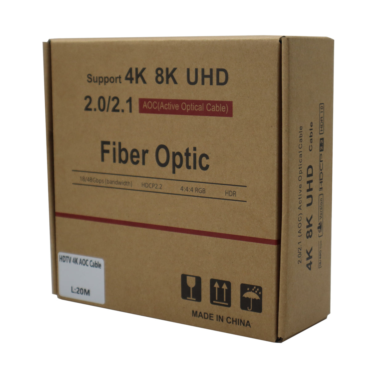 GIZZU 4K Active fibre Optic HDMI Cable 20m