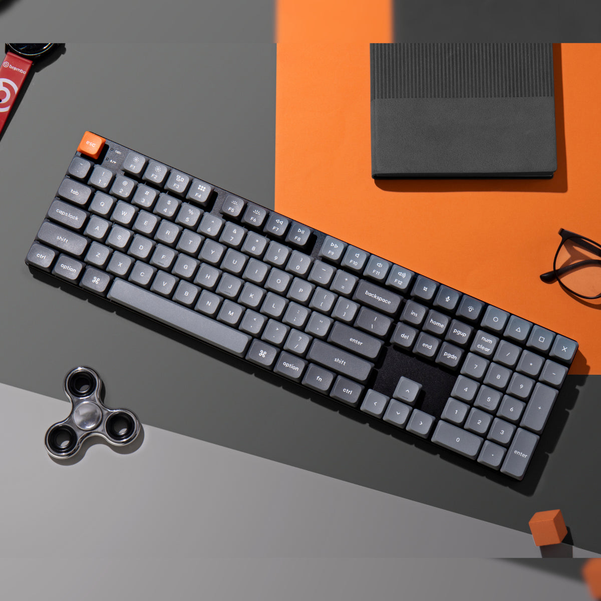 Keychron K5 Max QMK/VIA Full-sized Wireless Custom Mechanical Keyboard | RED Switches