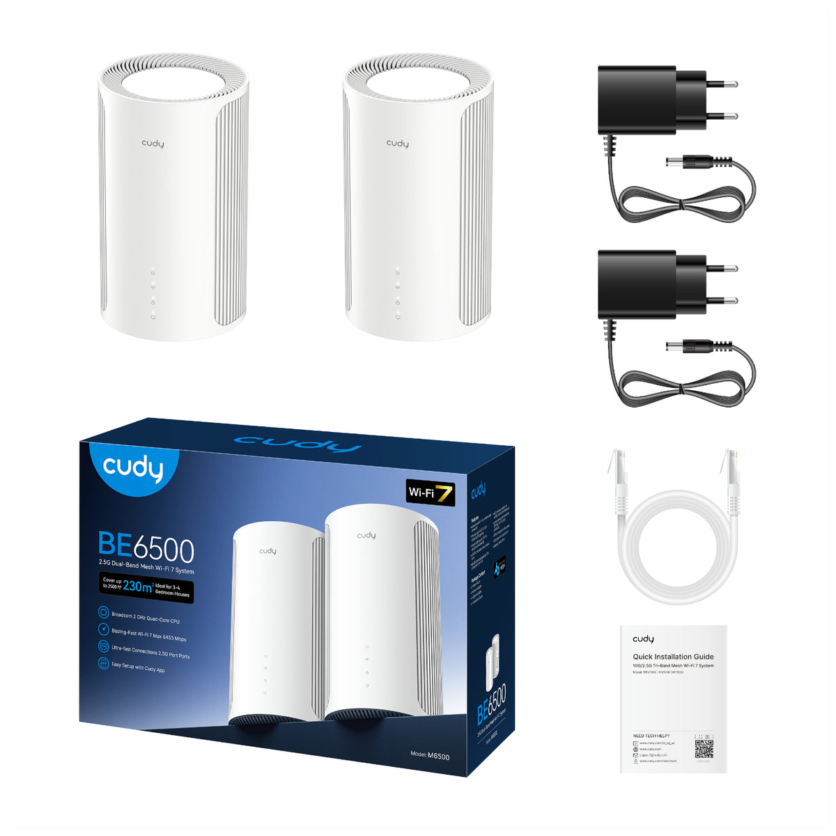Cudy BE6500 2.5G Mesh Wi-Fi 7 System – 2 Pack