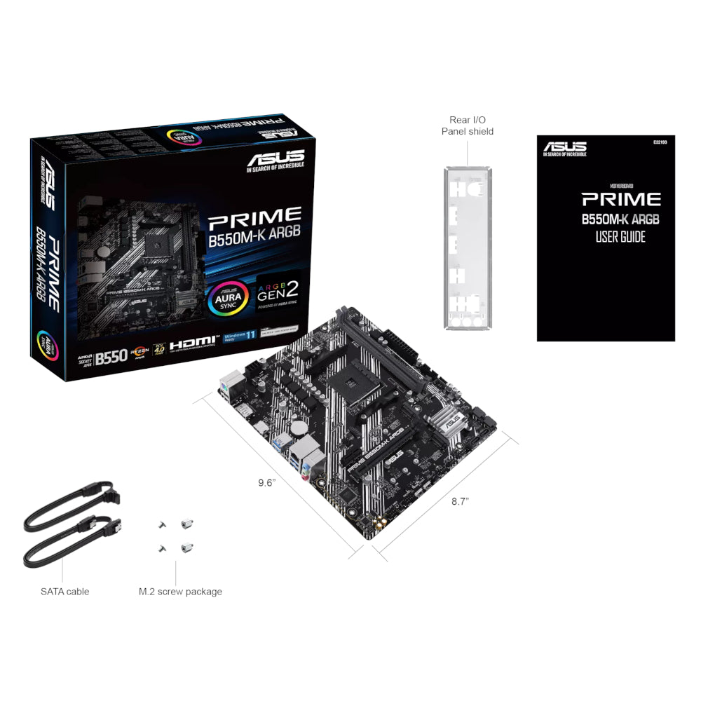Asus PRIME B550M-K ARGB AM4 M-ATX Motherboard