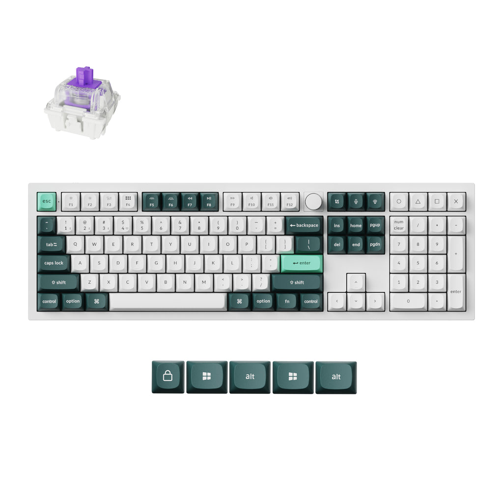 Keychron Q6 HE QMK Full-size Wireless Custom Mechanical Keyboard (Nebula Switch) – Shell White