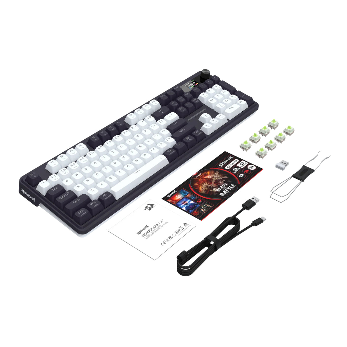 Redragon K762WB-RGB-PRO LCD Full-size Gasket Mechanical Keyboard - Black
