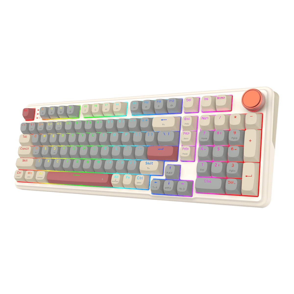 Redragon EISA 100 Retro RGB Wireless Mechanical Keyboard - Cream/Grey