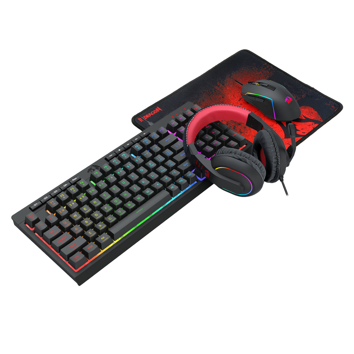 Redragon 4-in-1 Keyboard | Mouse | Mousepad | RGB Headset Gaming Combo
