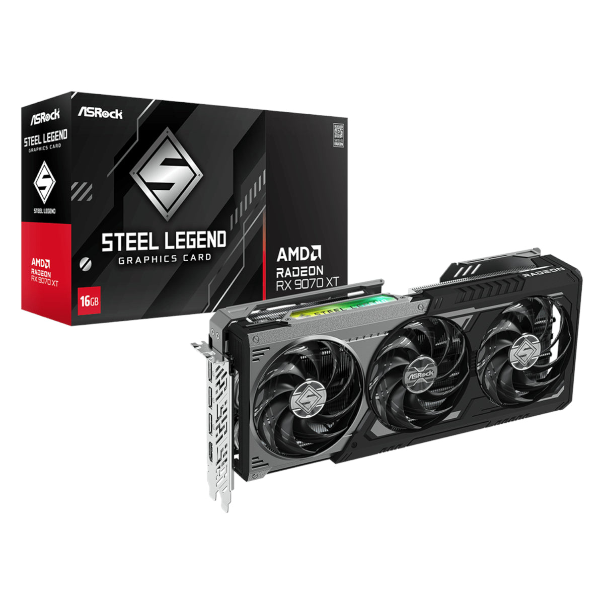 ASRock Radeon RX9070 XT Steel Legend Dark 16GB Graphics Card